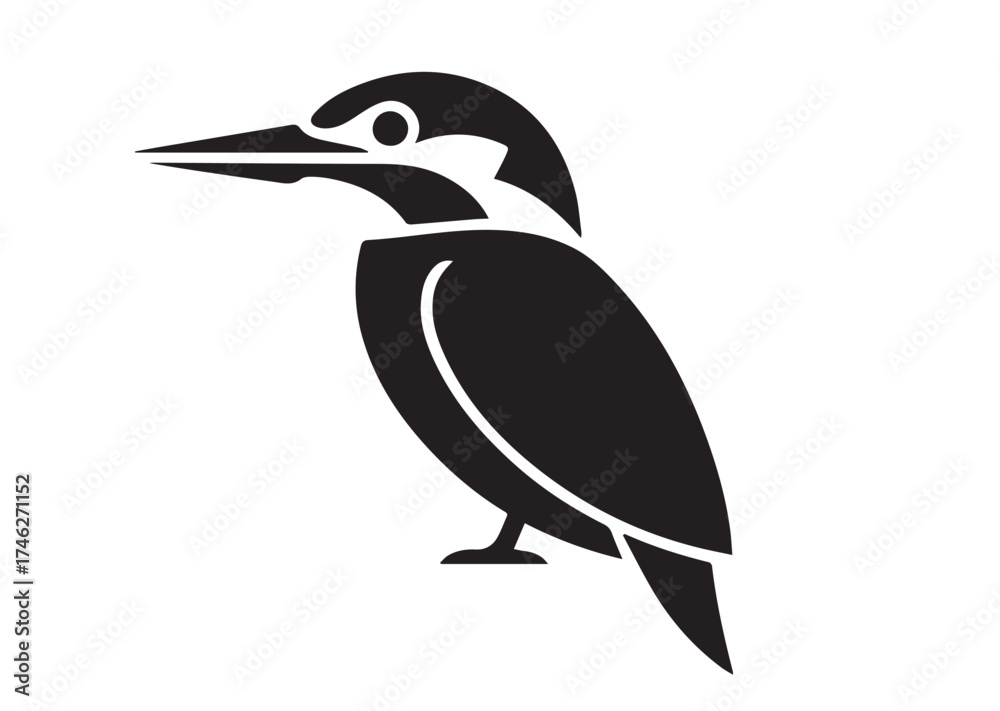 Obraz premium Kingfisher icon, Kingfisher solid vector design