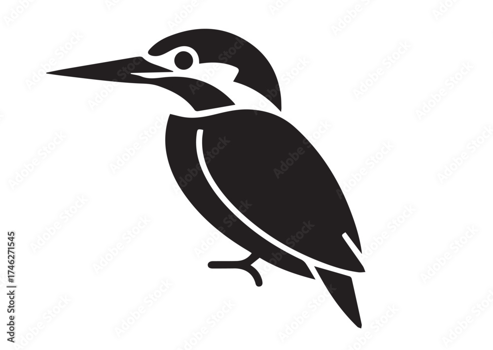 Obraz premium Kingfisher icon, Kingfisher solid vector design