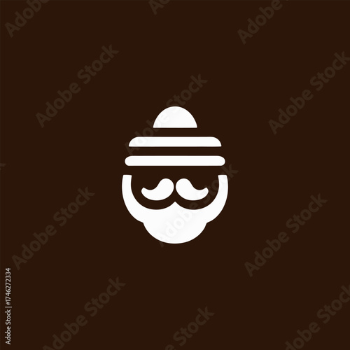 Minimalist Santa Claus Icon Vector for Winter Holiday