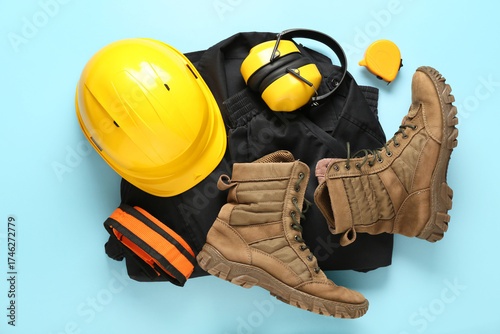 Hardhat, boots, uniform and...