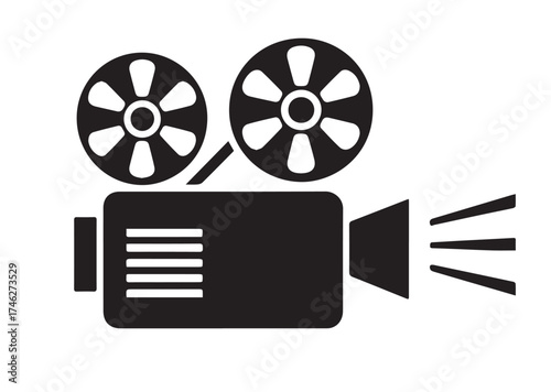 Movie projector icon, Movie projector solid vector design