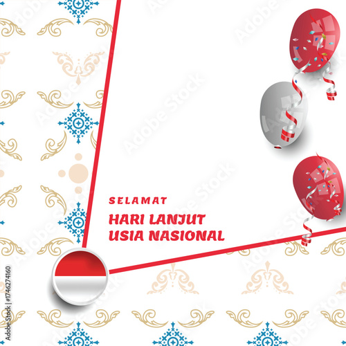 Twibbon batik graphic hari lanjut usia nasional indonesia template banner