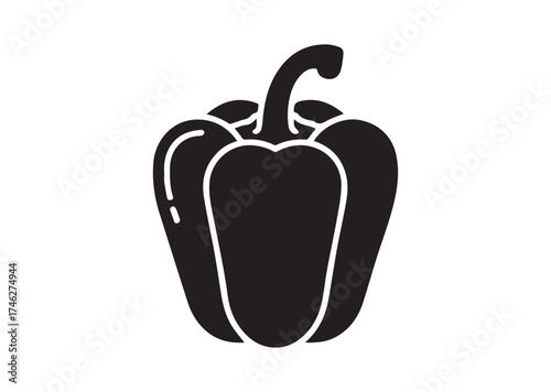 Bell pepper icon, Bell pepper solid vector design