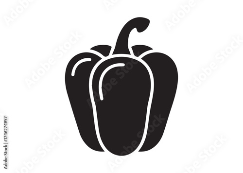 Bell pepper icon, Bell pepper solid vector design