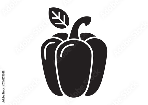Bell pepper icon, Bell pepper solid vector design