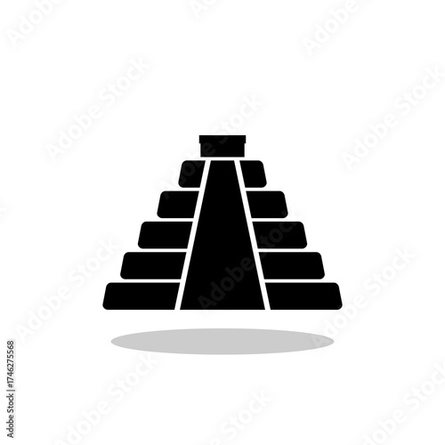 Maya pyramid icon with shadow