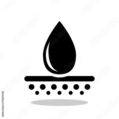 Skin hydration icon with shadow