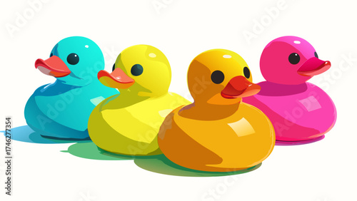 rubber duck and ducklings