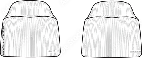 Detailed vector illustration of modern car seat covers front view design for automotive interior protection, comfort, and luxury vehicle accessories