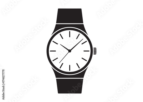 Classic wrist watch icon, Classic wrist watch solid vector