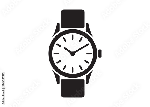Classic wrist watch icon, Classic wrist watch solid vector