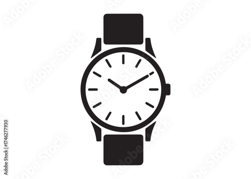 Classic wrist watch icon, Classic wrist watch solid vector