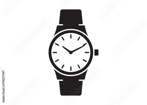 Classic wrist watch icon, Classic wrist watch solid vector