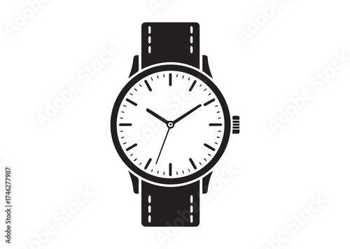 Classic wrist watch icon, Classic wrist watch solid vector