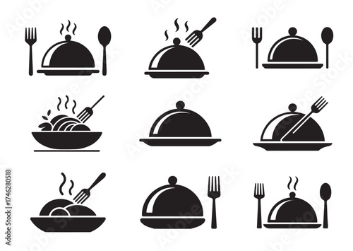 Dinner dish icon, Dinner dish solid vector