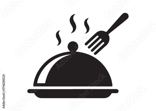 Dinner dish icon, Dinner dish solid vector