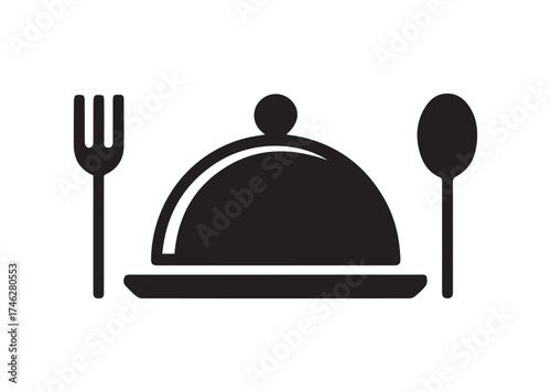 Dinner dish icon, Dinner dish solid vector