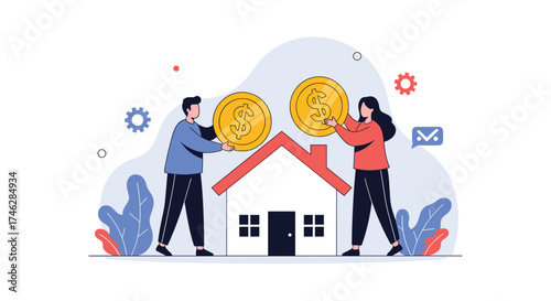 Couple saving money for a house.