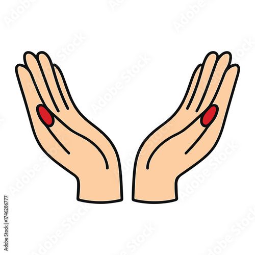 Open Hands Up Gesture Symbol Vector Illustration