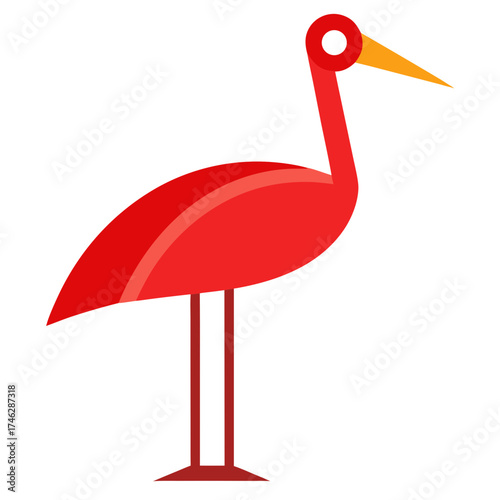 Crane Icon Vector – Generative AI Linocut Silhouette Design