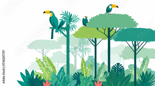 Amazon Rainforest flat illustration