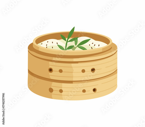 Bamboo Steamer flat illustration