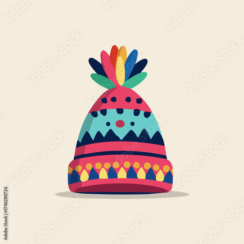 Chullo Hat flat illustration