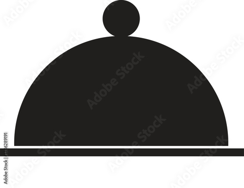 Food Serving Cloche Silhouette Icon