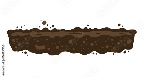 Cartoonish Brown Soil Block with Splatter and Irregular Edges.