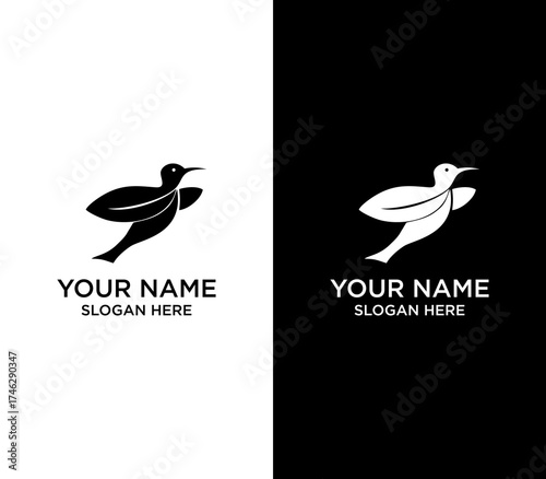 Minimalist Hummingbird Logo Icon for Nature Branding and Design