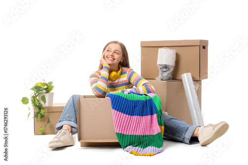 Thoughtful young woman with...