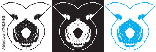 Abstract symmetrical inkblot shapes on black .Set of six abstract symmetrical white inkblot shapes on black background, resembling psychological Rorschach test or mirrored pattern art.
EPS10/AI.
