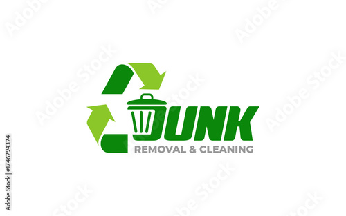 Illustration vector graphic of junk removal solution logo design template