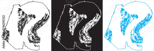 Abstract symmetrical inkblot shapes on black .Set of six abstract symmetrical white inkblot shapes on black background, resembling psychological Rorschach test or mirrored pattern art.
EPS10/AI.
