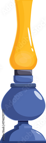 Cartoon style kerosene lamp illuminating darkness with soft yellow glow