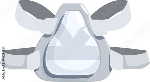 Breathing protective mask with two adjustable straps for comfortable wearing during painting or renovation works