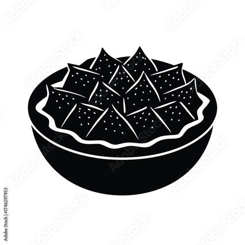 Baklava Served in a Colorful Ceramic Dish