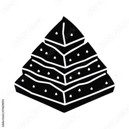 Baklava Stacked Creatively in a Pyramid Shape