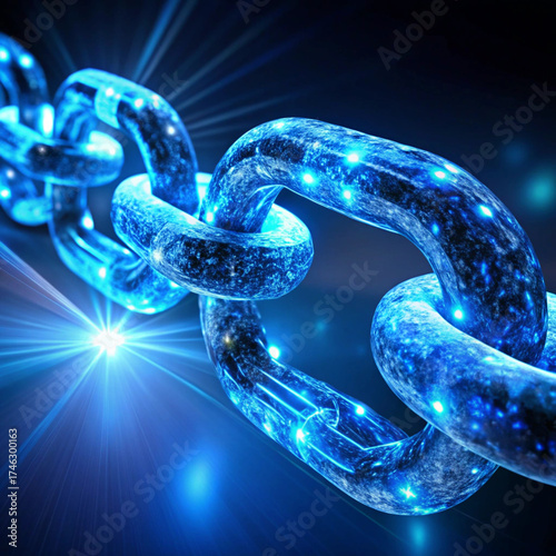 Blockchain Icon – 8K Ultra Realistic Digital Chain Network Symbol