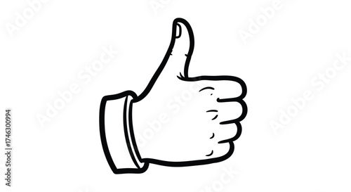 Cartoon hand giving thumbs up gesture approval