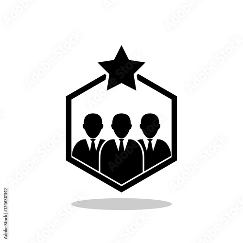 Customer loyalty icon with star icon with shadow