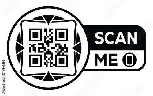 QR code scan icon set. Scan me frame. QR code scan for smartphone. QR code for mobile app, payment and identification. Vector illustration.