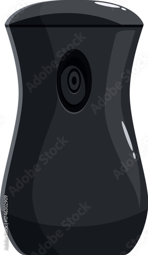 Black automatic air freshener spraying perfume, creating a pleasant scent and improving indoor air quality
