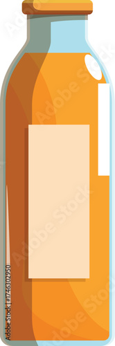 Refreshing orange juice in a glass bottle with a blank label, perfect for showcasing your brand