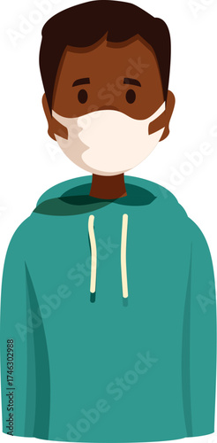 Portrait of a young man wearing a protective face mask