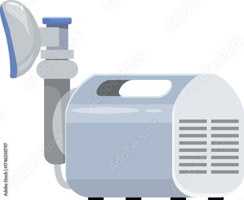 Portable medical nebulizer machine creating a mist for efficient asthma treatment