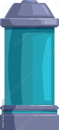 Modern city lightbox showing an empty space for advertisement, isolated on white background