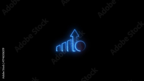 Animated business icon graph chart icon with dollar  for business and finance concepts. business growth potential. Abstract business growth and graph chart color icon animation background