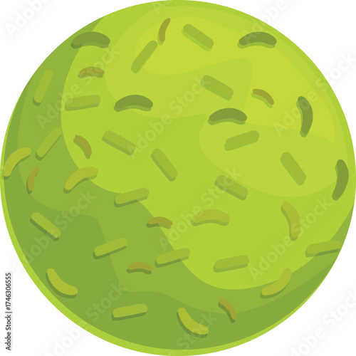 Spherical celestial body teeming with microscopic life forms