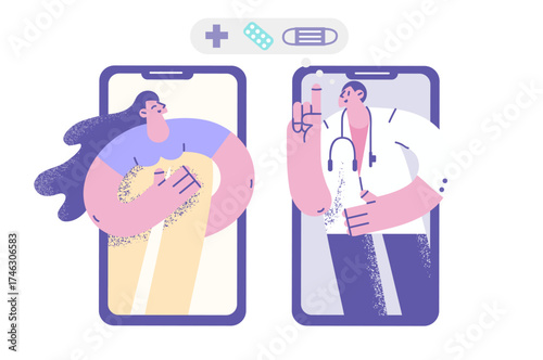 Online health care and medicine concept.